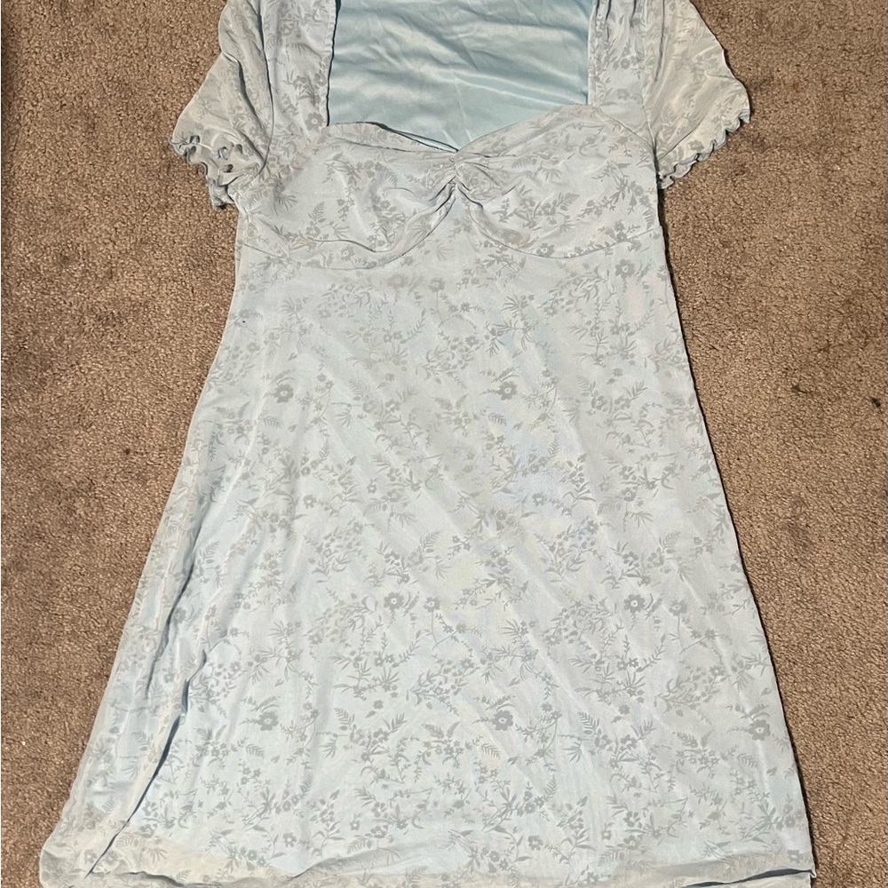 SHEIN Maternity Light Blue Floral Mini Dress